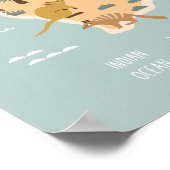 Map of Australian marsupials kids ポスター (角)