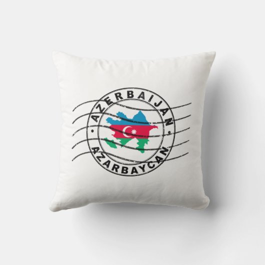 Map of Azerbaijan, Postal Passport Stamp, Travel S クッション (裏面)