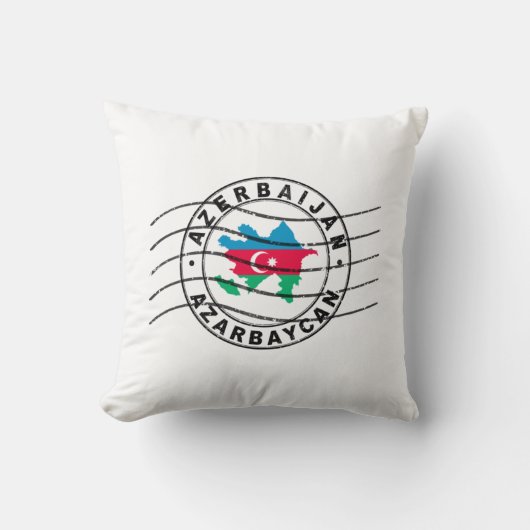 Map of Azerbaijan, Postal Passport Stamp, Travel S クッション (正面)