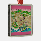  Map of Barcelona Spain メタルオーナメント (右)