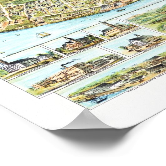 Map of Bradford Massachusetts in 1892 ポスター (角)