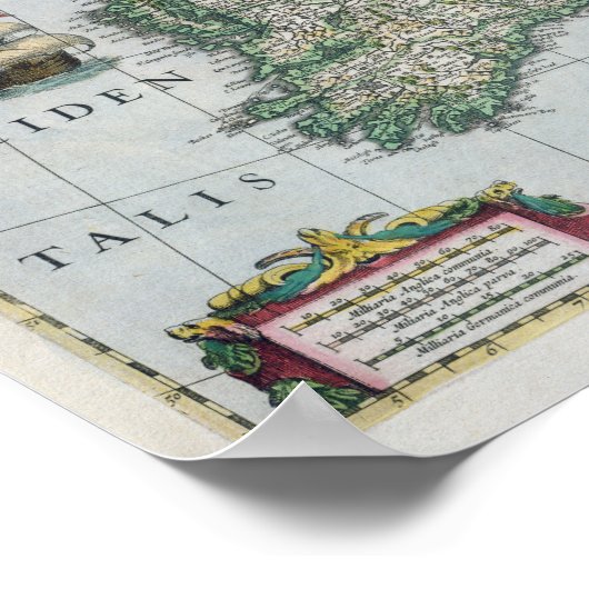 Map of Britain | 1631 ポスター (角)