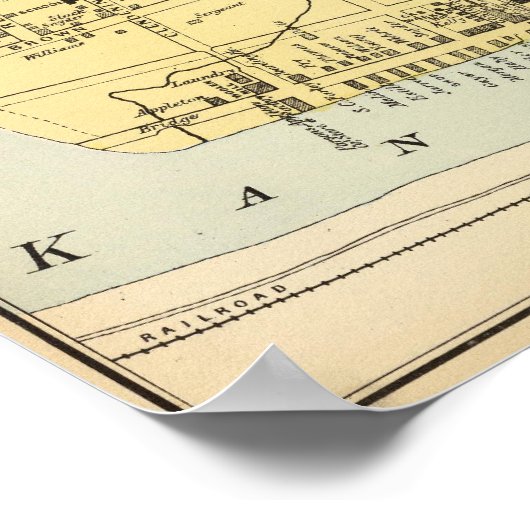 Map of Charleston, West Virginia ポスター (角)