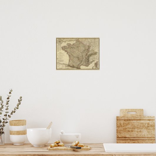 Map of France ポスター (キッチン)