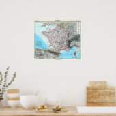 Map of France (1891) ポスター (キッチン)