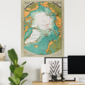 Map of Fridtjof Nansen's Polar Expedition ポスター (ホームオフィス)