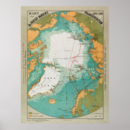 Map of Fridtjof Nansen's Polar Expedition ポスター