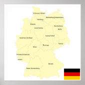 Map Of Germany ポスター (正面)