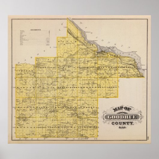 Map of Goodhue County, Minnesota ポスター (正面)
