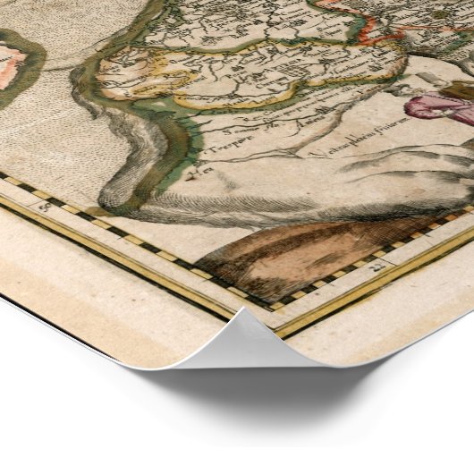 Map of Holland 1617 - Leo Belgicus ポスター (角)