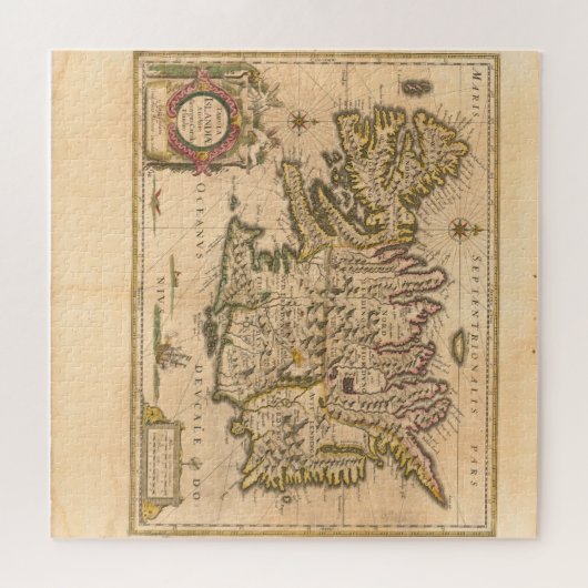 Map of Iceland (Blaeu, 1645) ジグソーパズル (横)