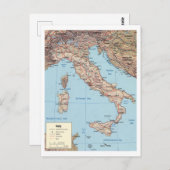Map of Italy ポストカード (正面/裏面)