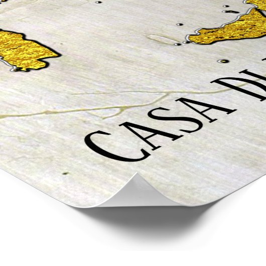 Map of Italy Your Text ポスター (角)