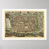 Map of Jerusalem by Nicolaes Visscher 1660 ポスター (正面)