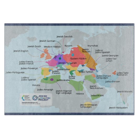 Map of Jewish languages  カッティングボード (正面)