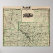Map of Kankakee County, Kankakee and Gilman ポスター (正面)