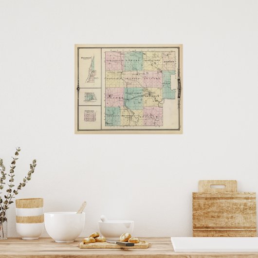 Map of Marquette County & Westfield ポスター (キッチン)