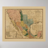 Map of Mexico by Henry Tanner (1846) ポスター (正面)