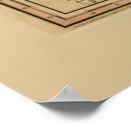 Map of Mexico by Henry Tanner (1846) ポスター (角)