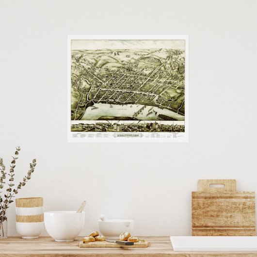 Map of Middletown Connecticut from 1877 ポスター (キッチン)