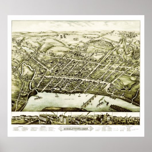 Map of Middletown Connecticut from 1877 ポスター (正面)