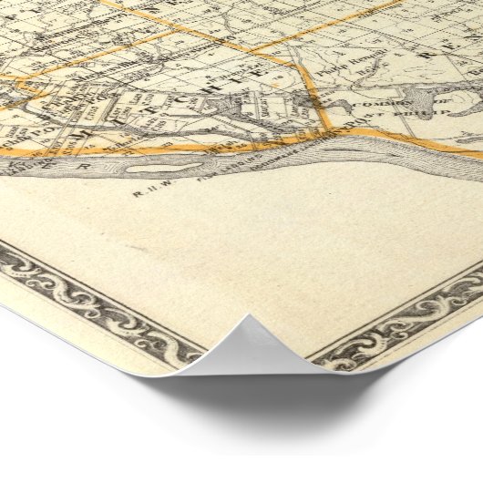 Map of Monroe County, DuQuoin and Waterloo ポスター (角)