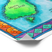 Map of New Zealand ポスター (角)