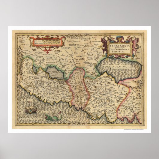 Map of Palestine and Surrounding Areas 1710 ポスター (正面)