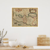 Map of Palestine and Surrounding Areas 1710 ポスター (キッチン)
