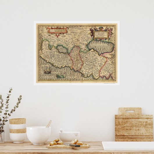 Map of Palestine and Surrounding Areas 1710 ポスター (キッチン)