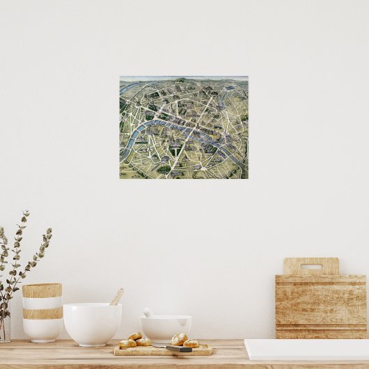 Map of Paris during the period of the Grands ポスター (キッチン)