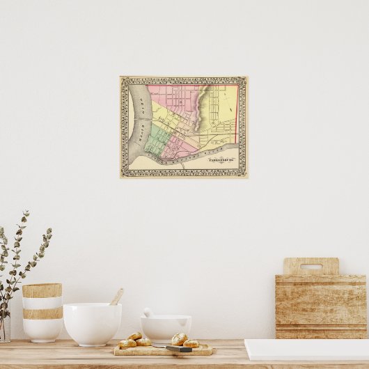 Map of Parkersburg, West Virginia ポスター (キッチン)