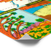 Map of Route 66 from Los Angeles to Chicago ポスター (角)