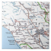 Map of Sonoma County CA -Blue タイル (正面)