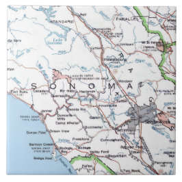 Map of Sonoma County CA -Blue タイル