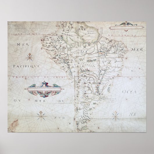 Map of South America ポスター (正面)