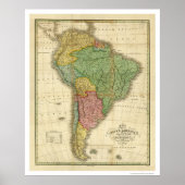 Map of South America by Finley 1826 ポスター (正面)