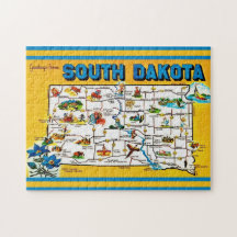 Map of South Dakota 11x14 Jigsaw Puzzle