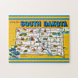 Map of South Dakota 11x14 Jigsaw Puzzle ジグソーパズル