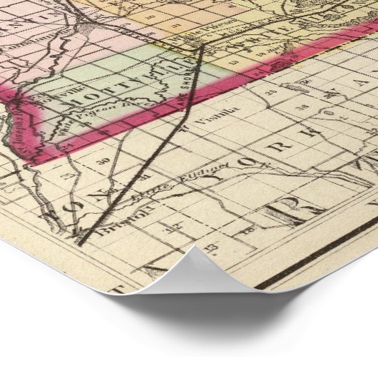 Map of St Joseph County, Michigan ポスター (角)