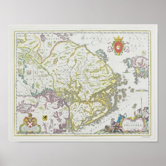 Map of Stockholm, Sweden ポスター (正面)