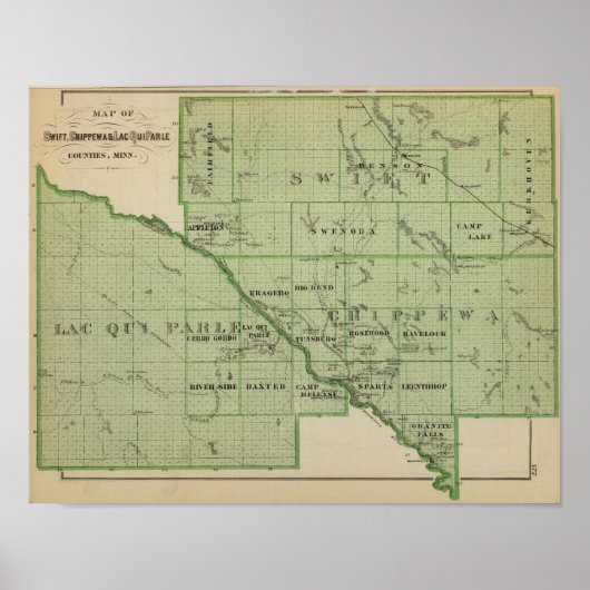 Map of Swift, Minnesota ポスター (正面)