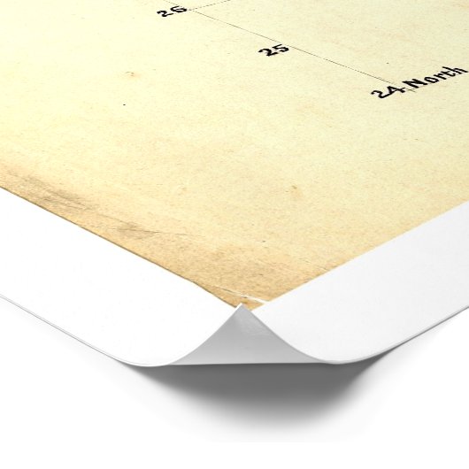 Map of Texas & Mexican States by Tanner 1839 ポスター (角)