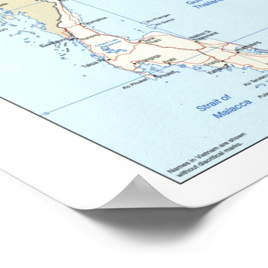 Map of Thailand ポスター (角)