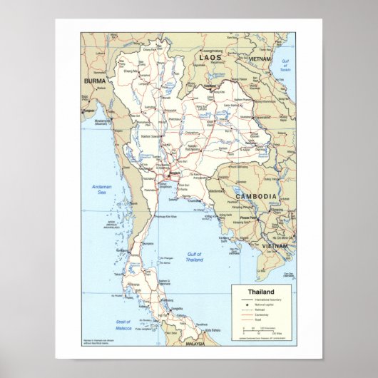Map of Thailand ポスター (正面)
