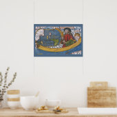 Map of the Americas with Explorer Amerigo Vespucci ポスター (キッチン)