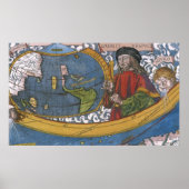 Map of the Americas with Explorer Amerigo Vespucci ポスター (正面)