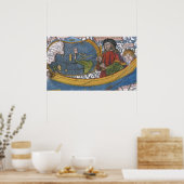 Map of the Americas with Explorer Amerigo Vespucci ポスター (キッチン)