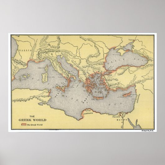Map of the Ancient Greek World (1899) ポスター (正面)