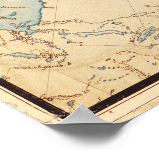 Map of the Arctic and Adjacent Regions (1855) ポスター (角)